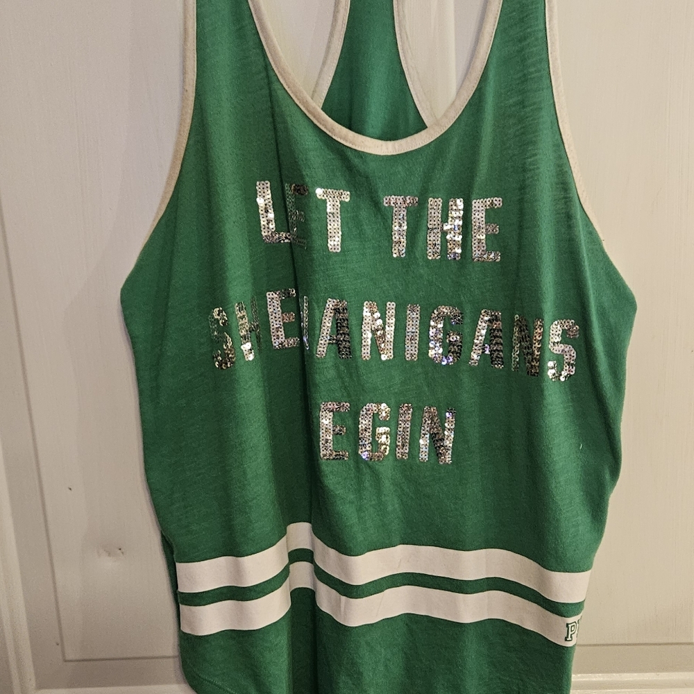 VS PINK st patricks day tank top